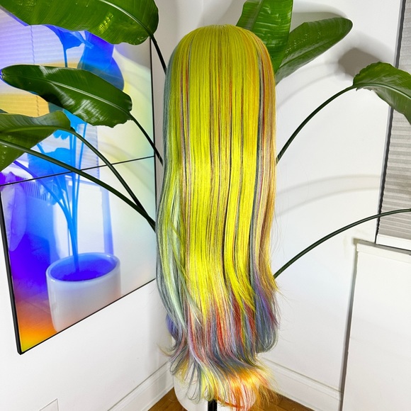 Straight Mermaid Rainbow Lace Front Wig - Picture 8 of 15